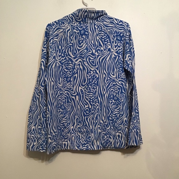 Lilly Pulitzer Skipper UPF 50+ Popover 1/2 Zip Jacket Blue/White Pattern - Picture 3 of 7